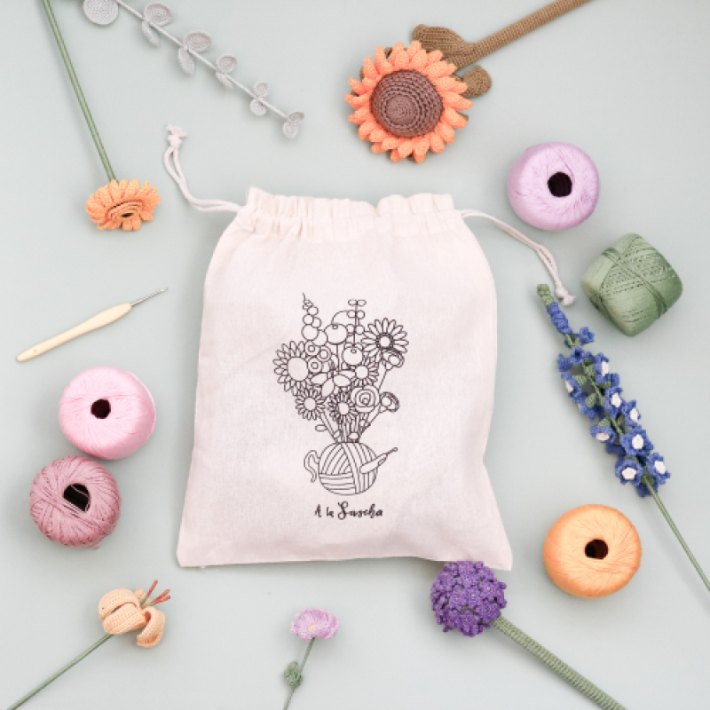 Projecttasje Bloemen haken