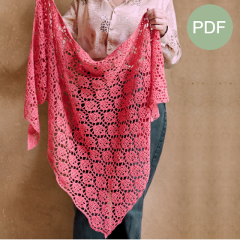Pioenroos Sjaal PDF Patroon